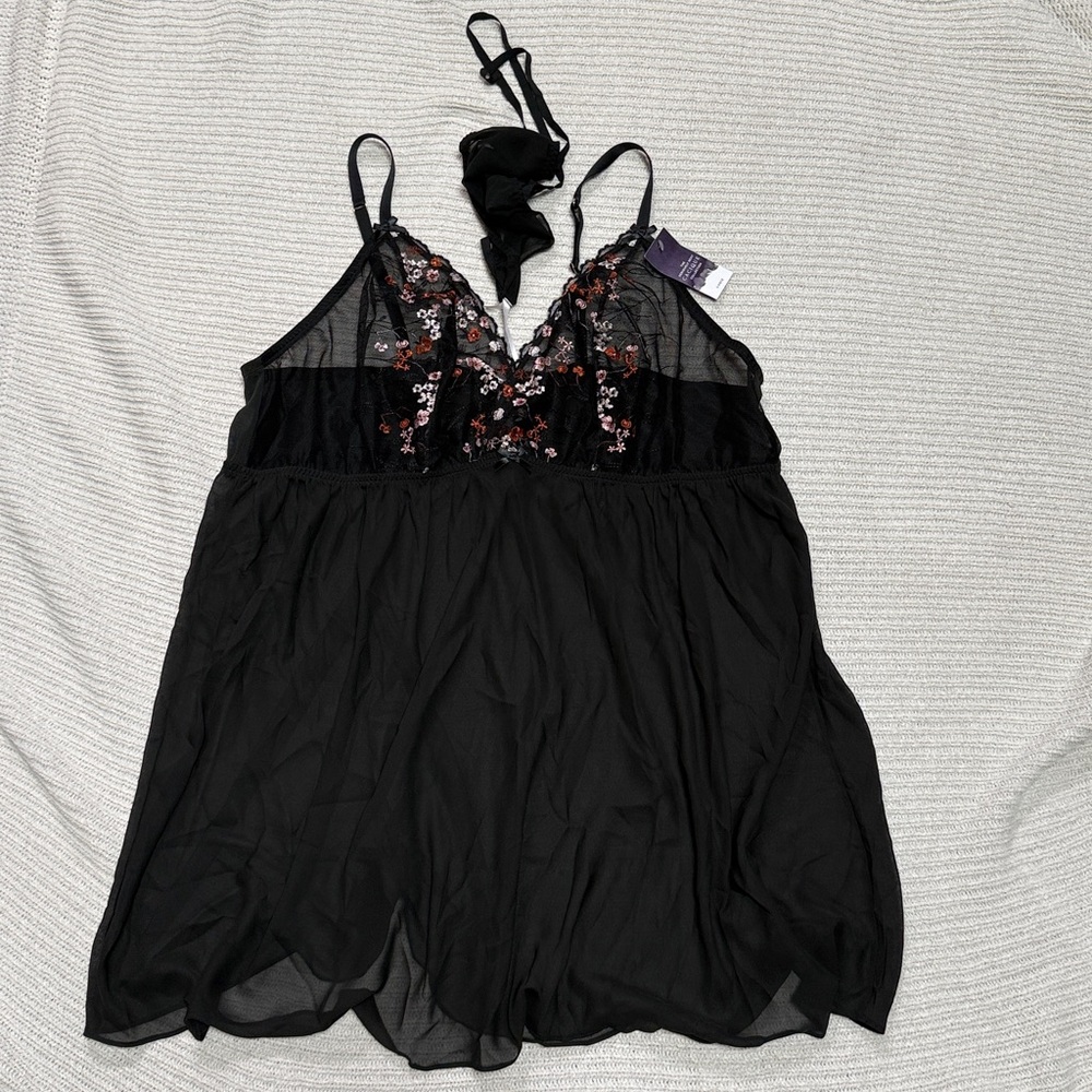 Cacique The Seriously Sexy Collection Embroidered Babydoll Set size 26/28 - Picture 10 of 10
